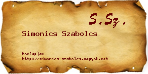 Simonics Szabolcs névjegykártya