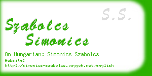 szabolcs simonics business card